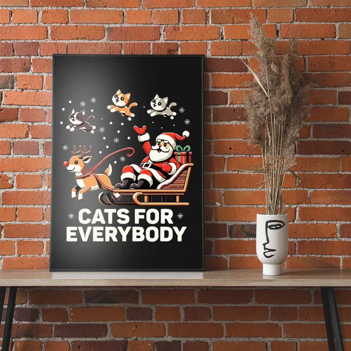 Cats For Everybody Funny Christmas Cat Xmas Santa Poster