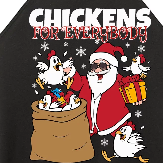 Chickens For Everybody Funny Santa Christmas Chicken Women’s Perfect Tri Rocker Tank