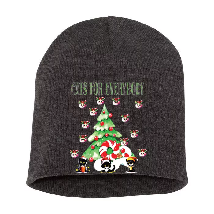 Cats For Everybody Funny Christmas Short Acrylic Beanie