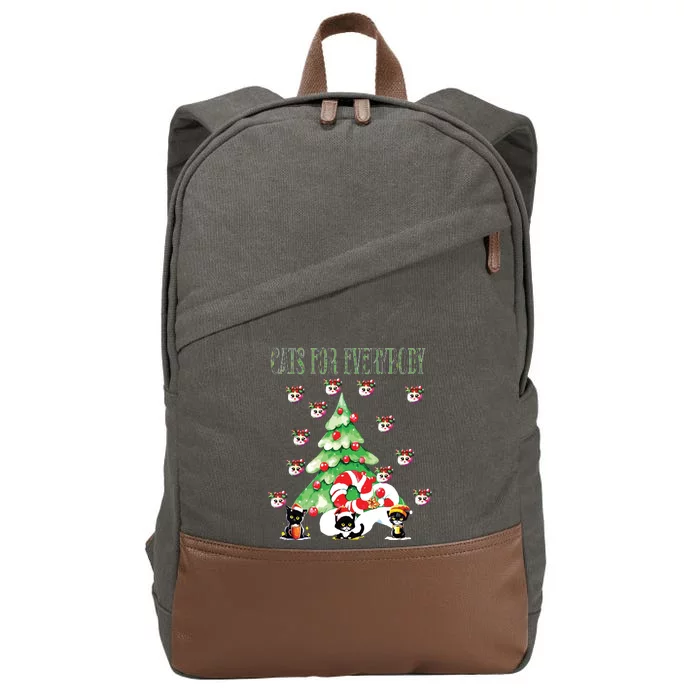 Cats For Everybody Funny Christmas Cotton Canvas Backpack