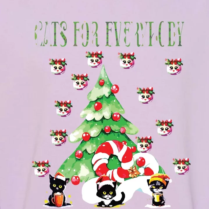 Cats For Everybody Funny Christmas Garment-Dyed Sweatshirt