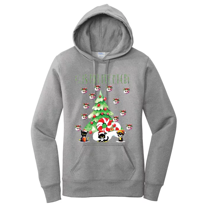 Cats For Everybody Funny Christmas Women's Pullover Hoodie