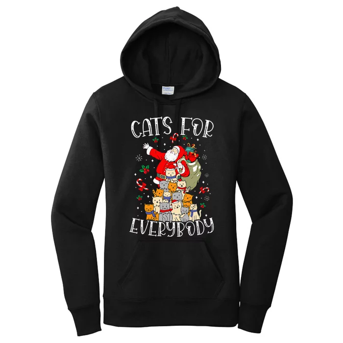 Cats For Everybody Ugly Christmas Cat Funny Xmas Women's Pullover Hoodie