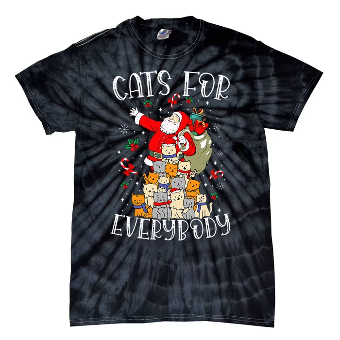 Cats For Everybody Ugly Christmas Cat Funny Xmas Tie-Dye T-Shirt