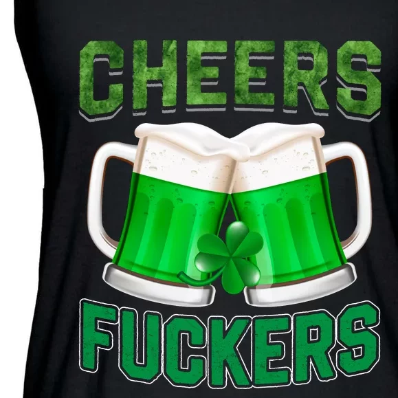 Cheer Fuckers Funny Irish Drinking Ladies Essential Flowy Tank