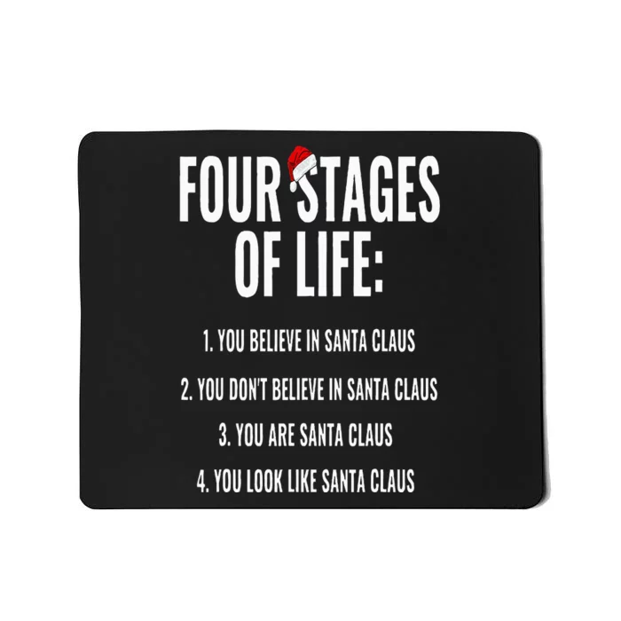 Christmas Funny Four Stages of life Santa Claus Humor Meme Mousepad