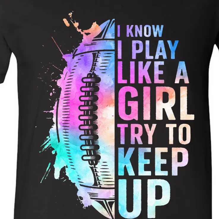 Cool Football For Girls Football Player Coach Sports V-Neck T-Shirt