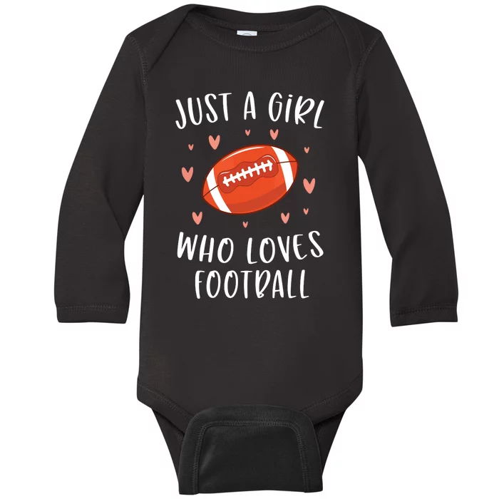 Cute Football For Just A Who Loves Football Baby Long Sleeve Bodysuit