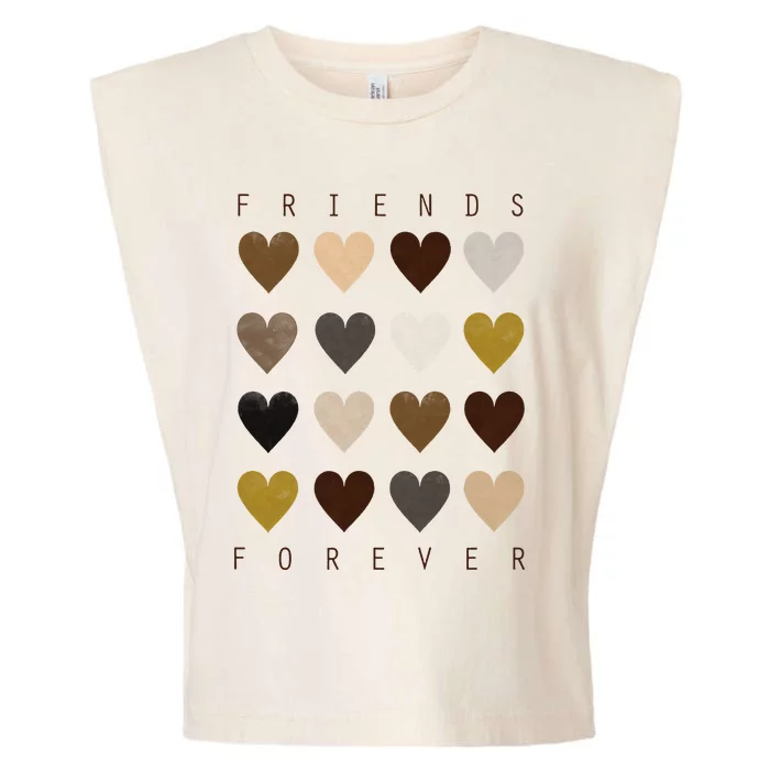 Cute Friends Forever Watercolor Patterned Hearts Friendship Garment-Dyed Women's Muscle Tee