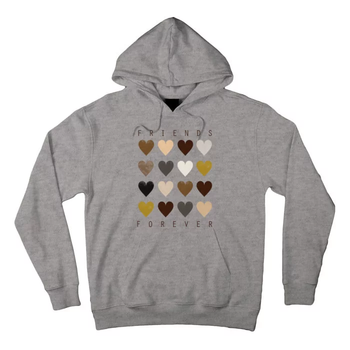 Cute Friends Forever Watercolor Patterned Hearts Friendship Tall Hoodie