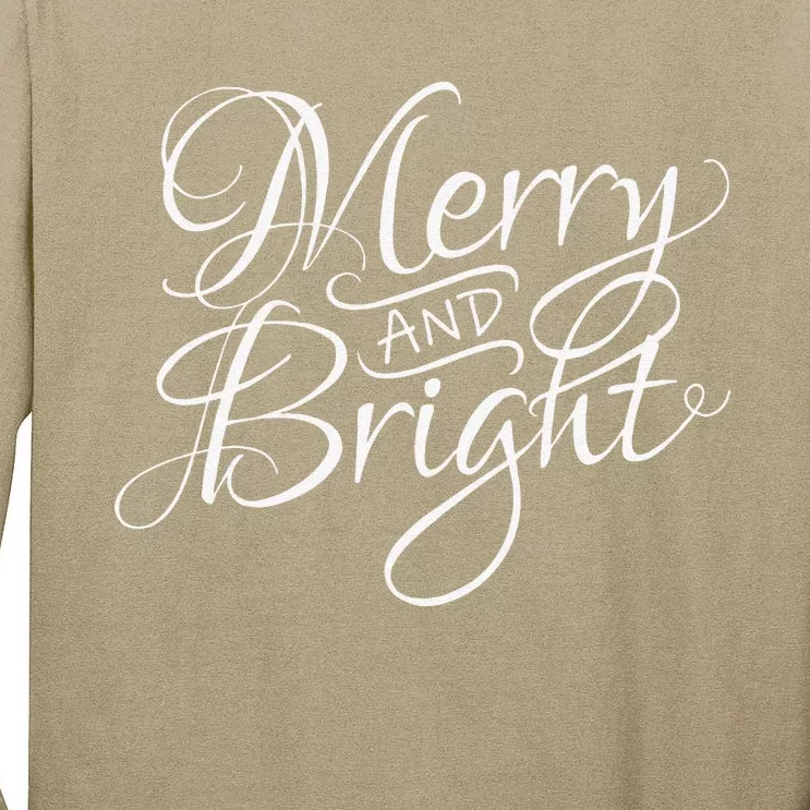 Christmas Funny Funny Merry & Bright Casual Xmas Gift Tall Long Sleeve T-Shirt