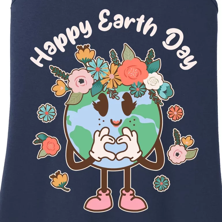 Cute Flower Floral Happy Earth Day Ladies Essential Tank