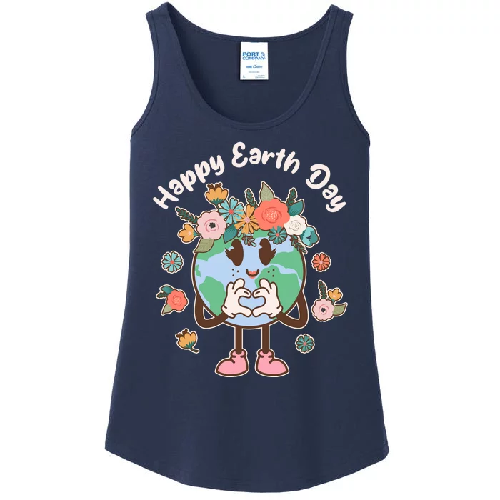 Cute Flower Floral Happy Earth Day Ladies Essential Tank