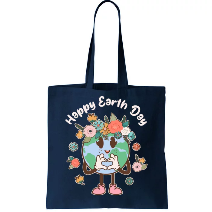 Cute Flower Floral Happy Earth Day Tote Bag