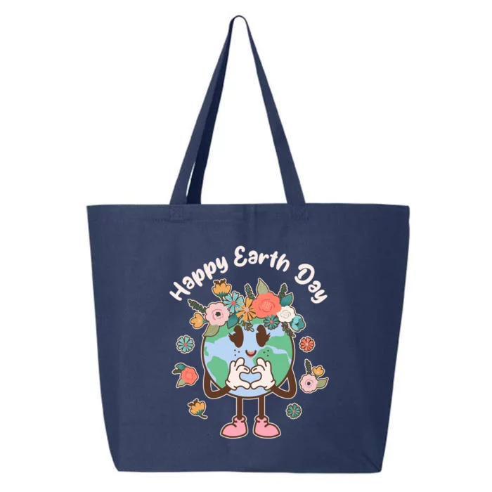 Cute Flower Floral Happy Earth Day 25L Jumbo Tote