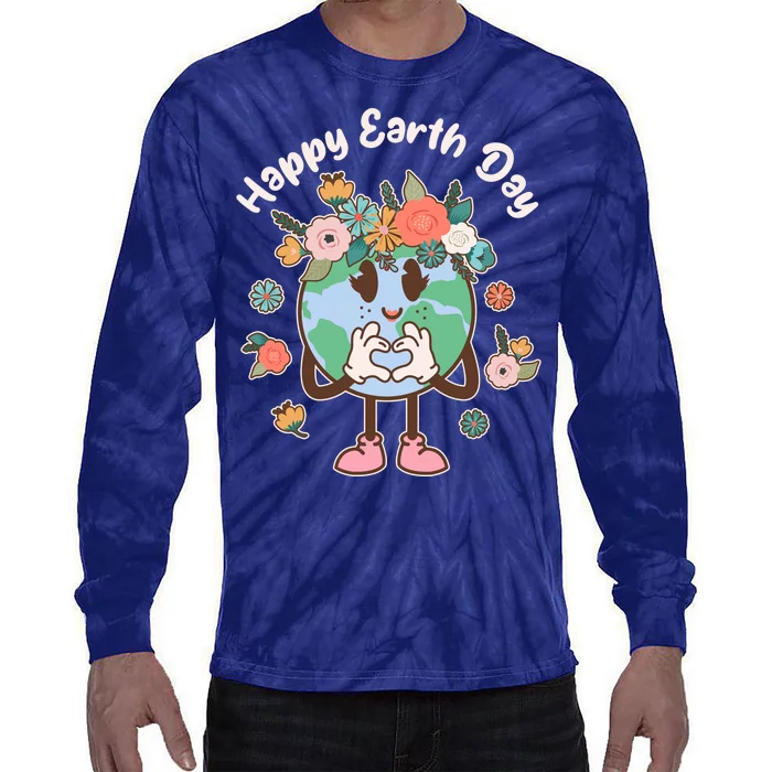 Cute Flower Floral Happy Earth Day Tie-Dye Long Sleeve Shirt