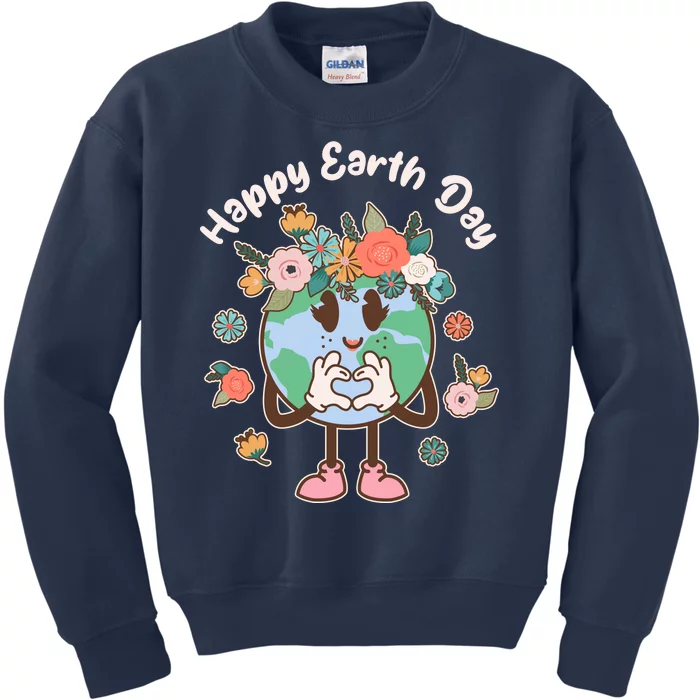 Cute Flower Floral Happy Earth Day Kids Sweatshirt