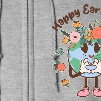 Cute Flower Floral Happy Earth Day Full Zip Hoodie