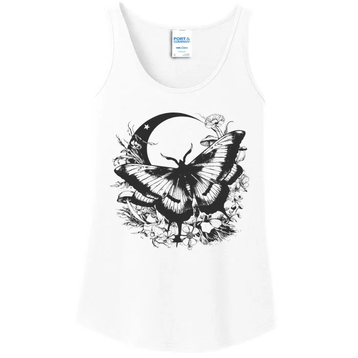 Cute Fairycore Floral Moth Aesthetic Women Graphic Ladies Essential Tank