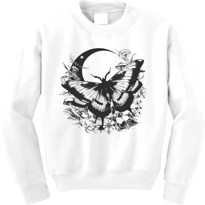 Cute Fairycore Floral Moth Aesthetic Women Graphic Kids Sweatshirt