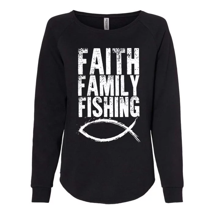 Christian Fish Faith Family Fishing Womens California Wash Sweatshirt