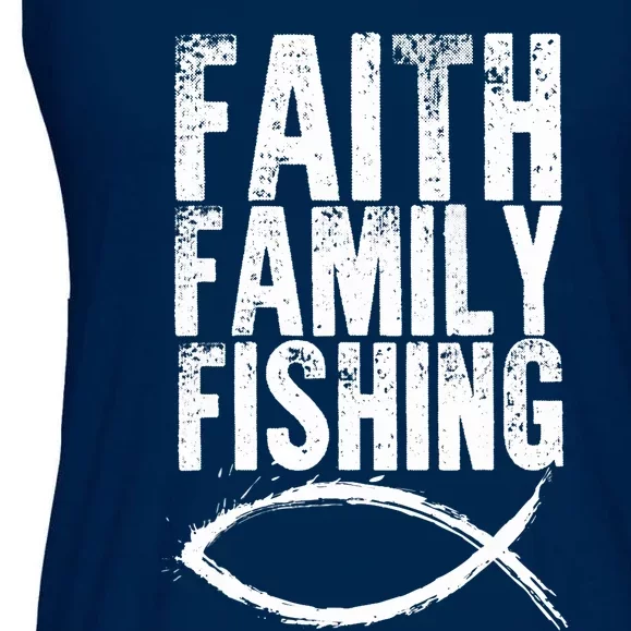 Christian Fish Faith Family Fishing Ladies Essential Flowy Tank