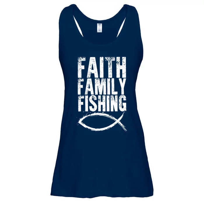 Christian Fish Faith Family Fishing Ladies Essential Flowy Tank