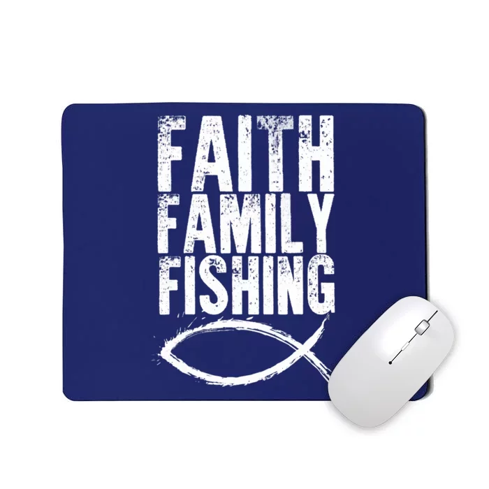 Christian Fish Faith Family Fishing Mousepad