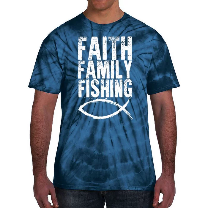 Christian Fish Faith Family Fishing Tie-Dye T-Shirt