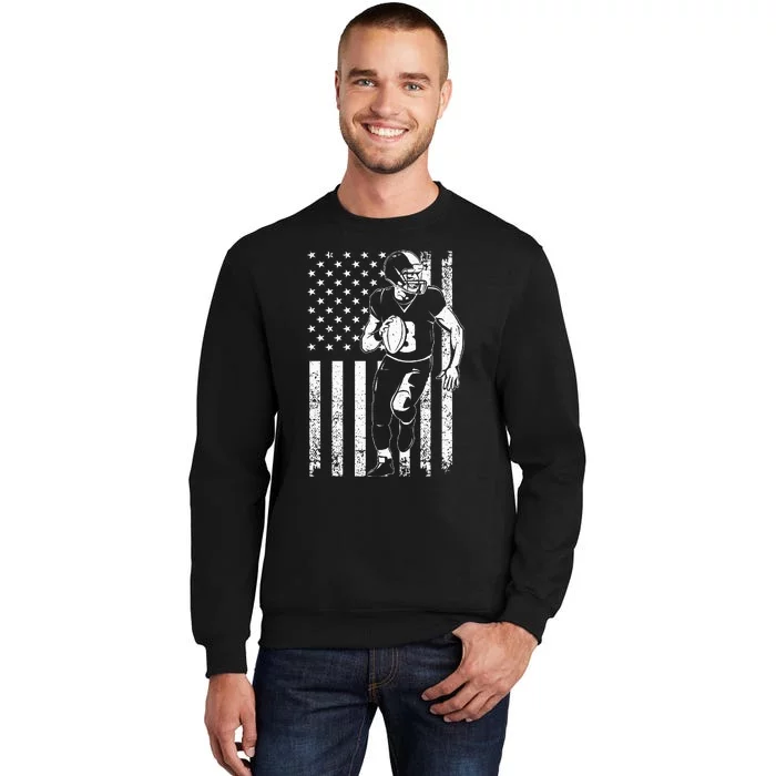 Cool Football For 4th July Football Player Lineman Tall Sweatshirt