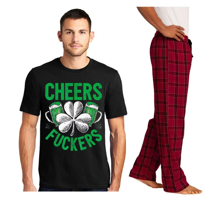 Cheers Fuckers Funny StPatricks Day Irish Drinking Pajama Set