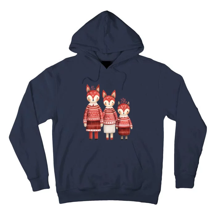 Christmas Fox Family Matching Outfit Tall Hoodie