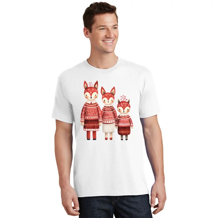 Christmas Fox Family Matching Outfit T-Shirt