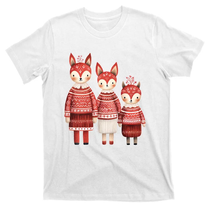 Christmas Fox Family Matching Outfit T-Shirt