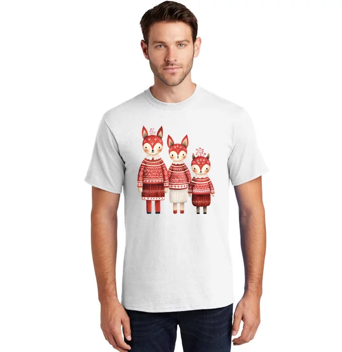 Christmas Fox Family Matching Outfit Tall T-Shirt