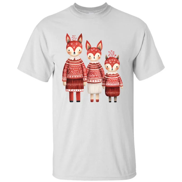 Christmas Fox Family Matching Outfit Tall T-Shirt