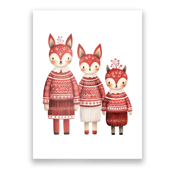 Christmas Fox Family Matching Outfit Poster