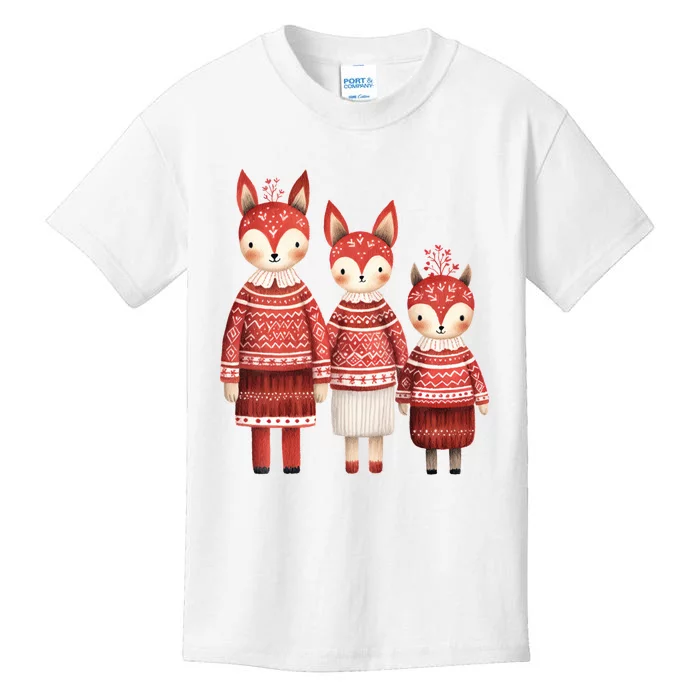 Christmas Fox Family Matching Outfit Kids T-Shirt