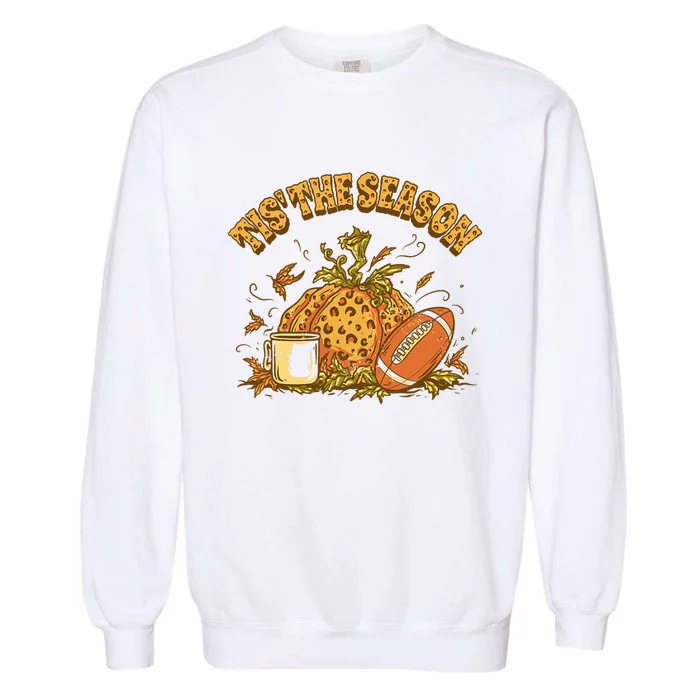 Cozy Fall Football Lovers Pumpkin Spice Thanksgiving Garment-Dyed Sweatshirt