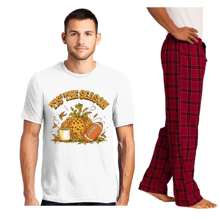 Cozy Fall Football Lovers Pumpkin Spice Thanksgiving Pajama Set