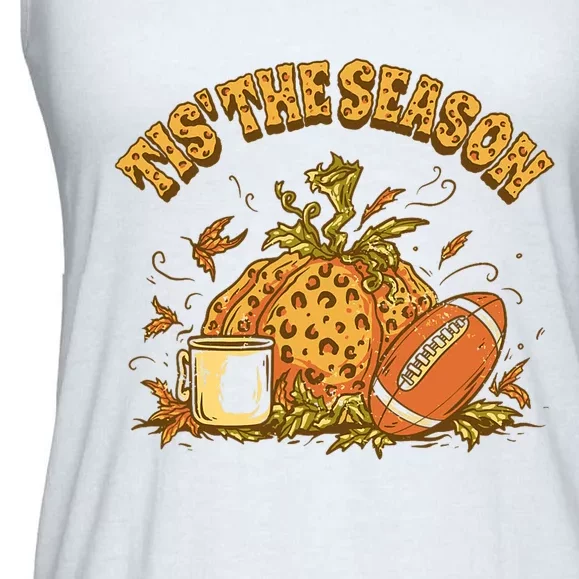 Cozy Fall Football Lovers Pumpkin Spice Thanksgiving Ladies Essential Flowy Tank