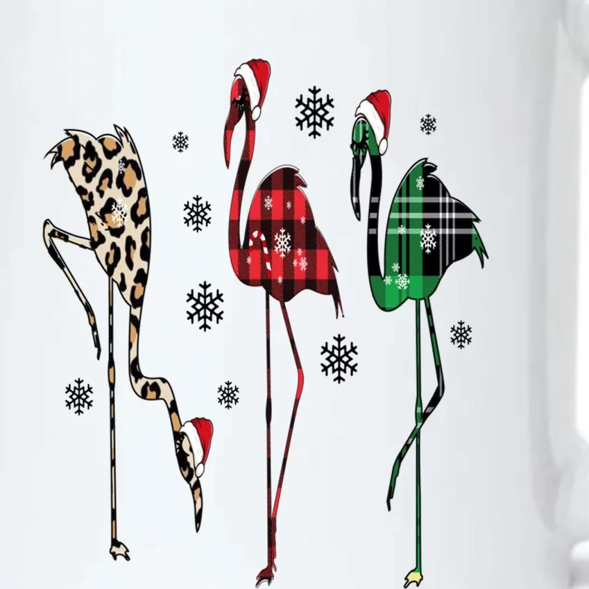 Christmas Flamingo Funny Santa Tropical Xmas Light Funny Gift Black Color Changing Mug