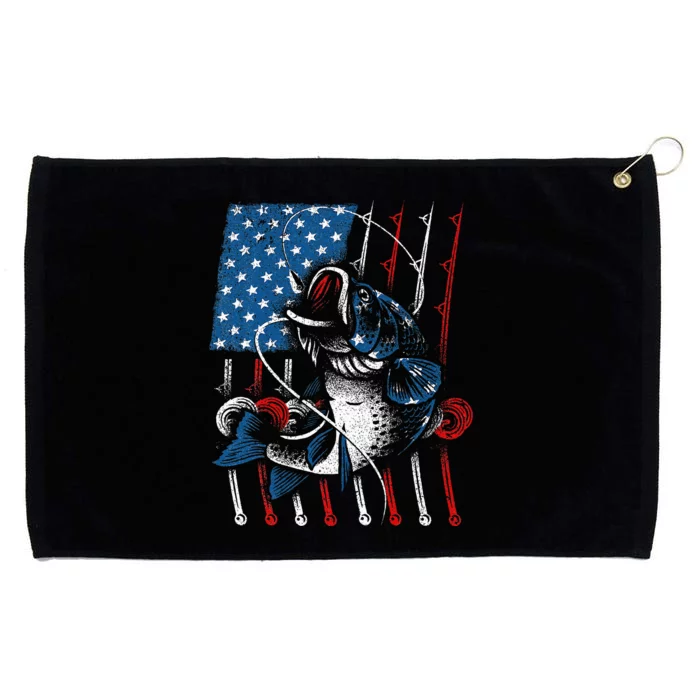 Cool Fishing For American Flag USA Fish Lover Grommeted Golf Towel