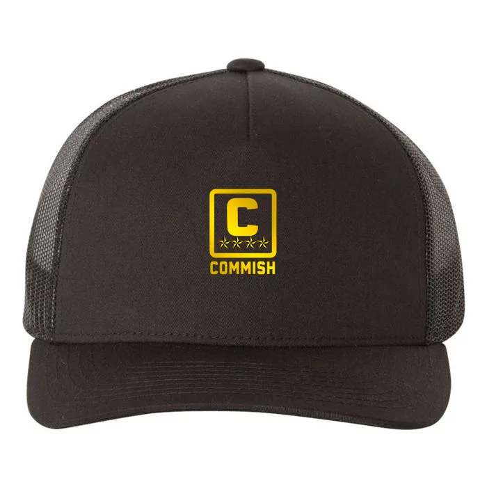 Commish Fantasy Football Logo Back And Front Pocket Logo Yupoong Adult 5-Panel Trucker Hat