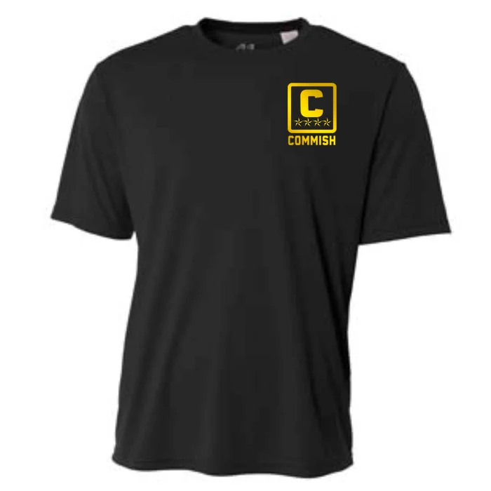 Commish Fantasy Football Logo Back And Front Pocket Logo Cooling Performance Crew T-Shirt