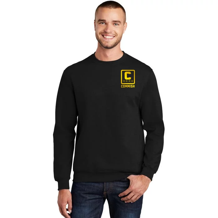 Commish Fantasy Football Logo Back And Front Pocket Logo Sweatshirt