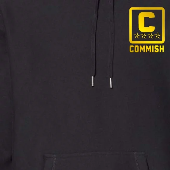 Commish Fantasy Football Logo Back And Front Pocket Logo Premium Hoodie