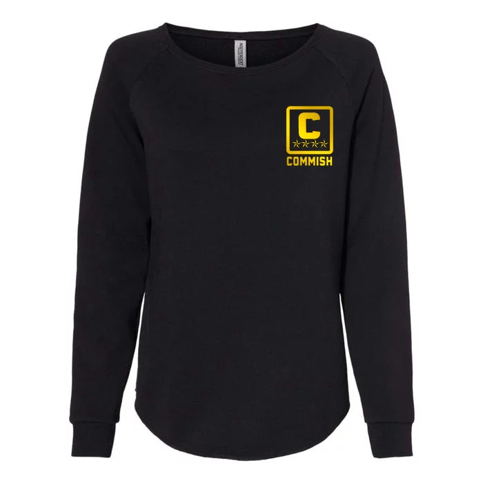 Commish Fantasy Football Logo Back And Front Pocket Logo Womens California Wash Sweatshirt