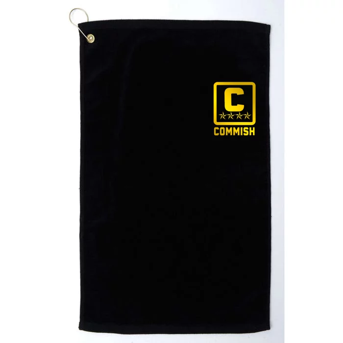 Commish Fantasy Football Logo Back And Front Pocket Logo Platinum Collection Golf Towel