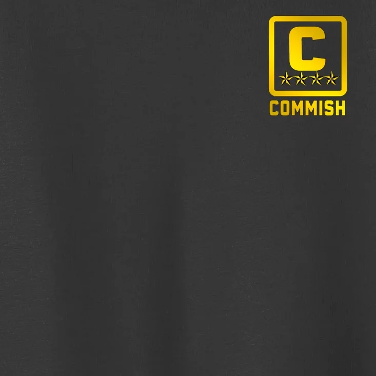 Commish Fantasy Football Logo Back And Front Pocket Logo Toddler T-Shirt